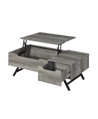 Simplie Fun Throm Coffee Table with Lift Top, Gray Oak Finish