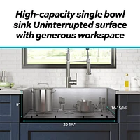 33" Dual Mount Kitchen Sink with Faucet Combo