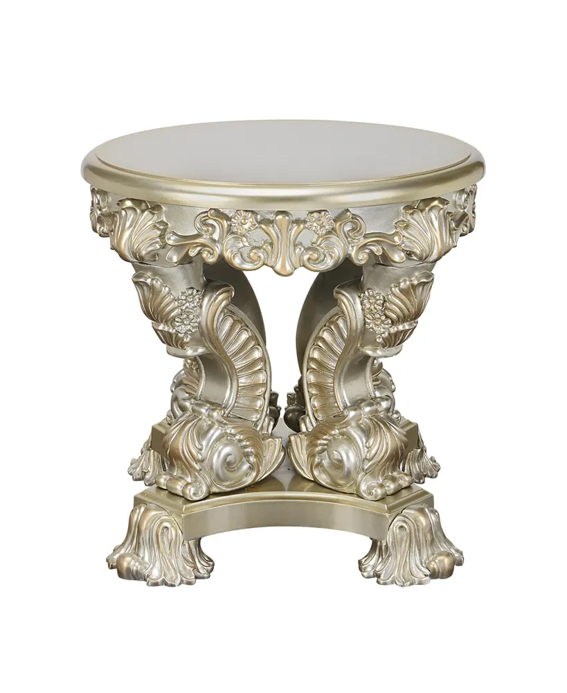 Simplie Fun Sorina End Table Antique Gold Finish