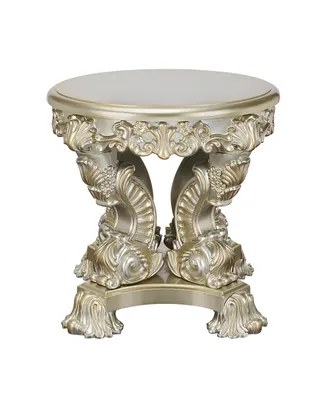 Simplie Fun Sorina End Table Antique Gold Finish