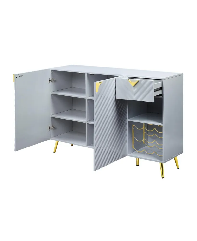 Simplie Fun Gaines Server, Gray High Gloss Finish