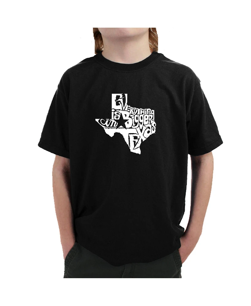 Boy's Word Art T-shirt - Everything is Bigger Texas