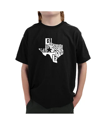 Boy's Word Art T-shirt - Everything is Bigger Texas