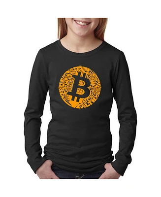 Girl's Word Art Long Sleeve - Bitcoin Tshirt