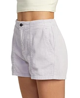 Rvca Juniors' Daylight Cotton High-Rise Zip-Fly Shorts