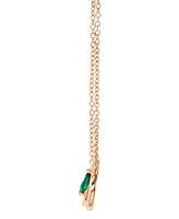 Lab-Grown Emerald (1/4 ct. t.w.) & Lab-Grown White Sapphire (1/5 ct. t.w.) Interlocking Circle 18" Pendant Necklace in 14k Rose Gold