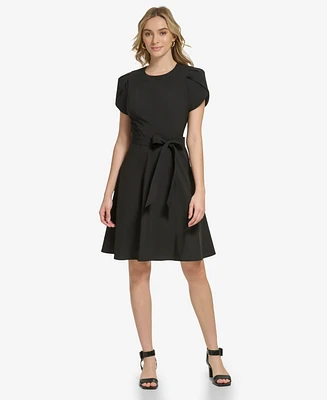 Calvin Klein Women's Crewneck Short-Sleeve A-Line Dress