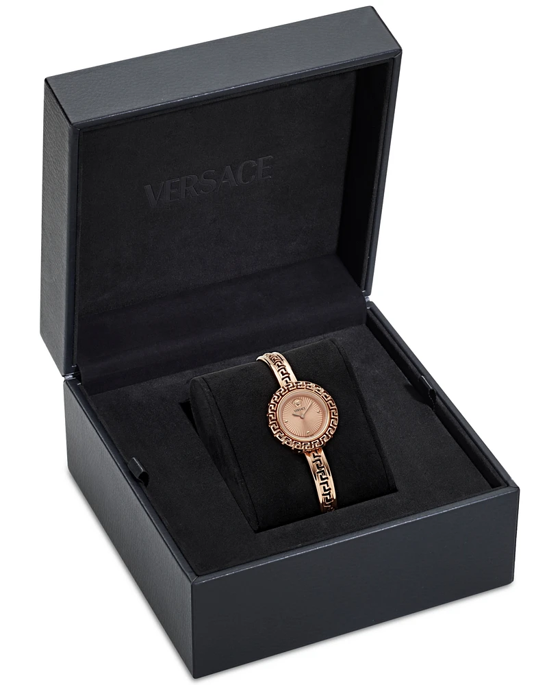 Versace Women's Swiss Rose Gold Ion Plated Stainless Steel Bangle Bracelet Watch 28mm