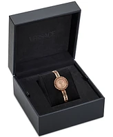 Versace Women's Swiss Rose Gold Ion Plated Stainless Steel Bangle Bracelet Watch 28mm