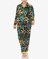 White Mark Plus 2 Pc. Wildflower Print Pajama Set