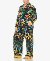 White Mark Plus 2 Pc. Wildflower Print Pajama Set