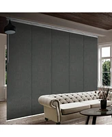 Smoke Blind 5-Panel Single Rail Panel Track Extendable 58"-110"W x 94"H, width 23.5"