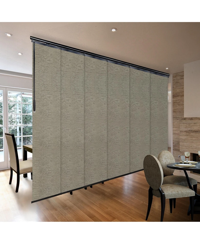 Virgil Blind 6-Panel Single Rail Panel Track Extendable 70"-130"W x 94"H, width 23.5"