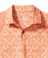 Tommy Bahama Men's Short Sleeve Tiled Hibiscus Print Performance Polo