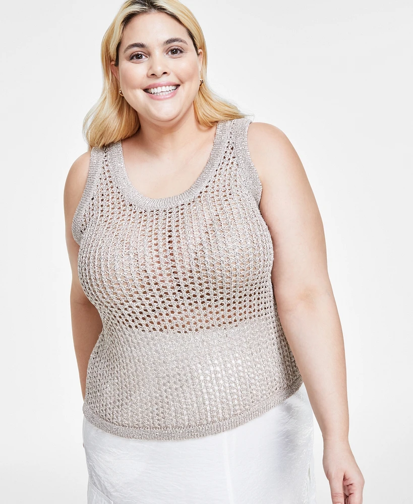 Bar Iii Women's Sleeveless Open-Stitch Sweater, Xs-4X, Created for Macy's