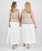 Bar Iii Women's Sleeveless Open-Stitch Sweater, Xs-4X, Created for Macy's