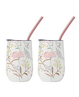 Cambridge 16 oz Floral Insulated Wine Tumbler