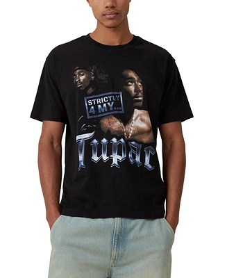 Cotton On Men's Loose Fit Music T-shirt - Black, Tupac