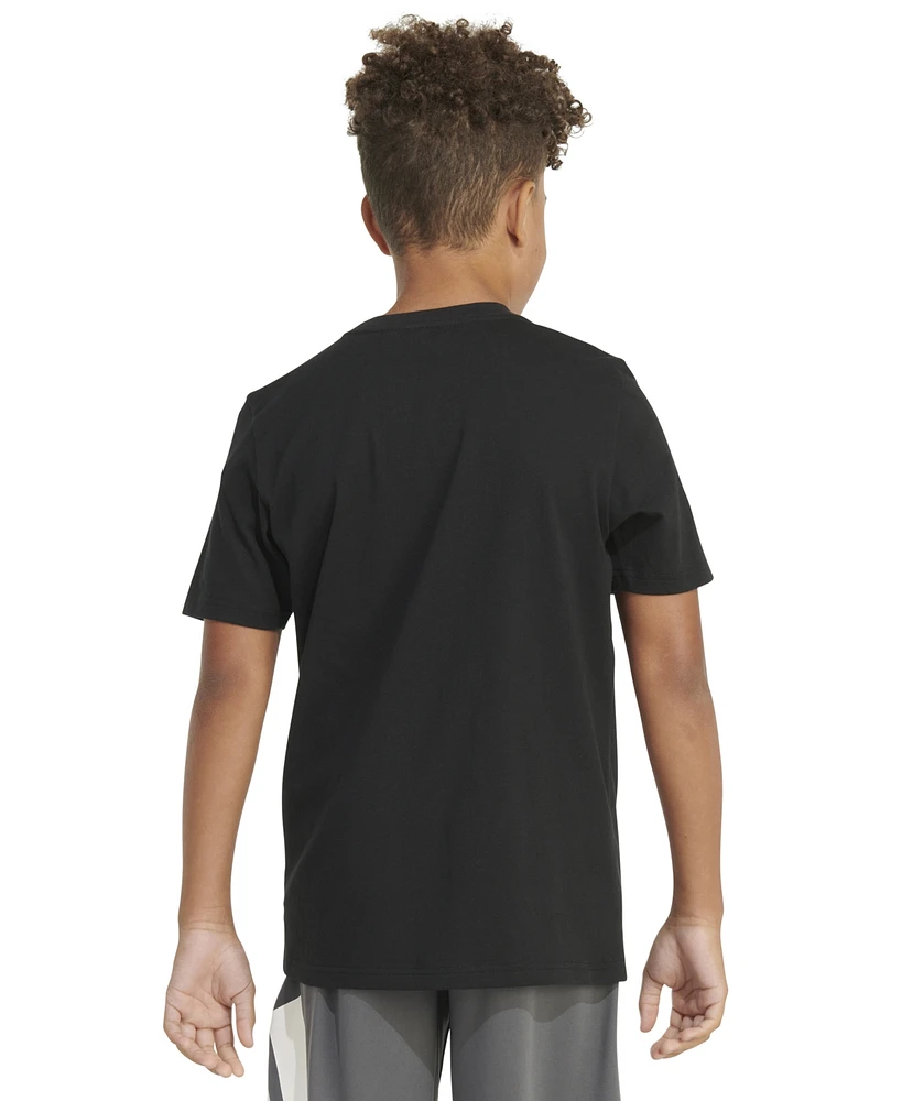 adidas Big Boys Short-Sleeve Cotton Wash Fill Logo Graphic T-Shirt