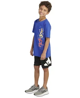 adidas Big Boys Short Sleeve Illustrated Linear T-Shirt