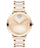 Movado Women's Swiss Bold Evolution 2.0 Blush Ceramic & Carnation Ion Plated Steel Bracelet Watch 34mm - Two