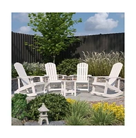 Atlantic Adirondack Patio Furniture Set Includes All-Weather Rocking Chairs And Side Table