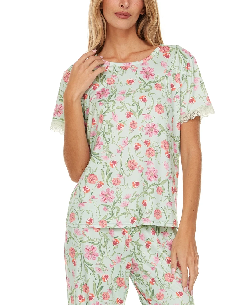 Flora by Nikrooz Women's 2-Pc. Jody Floral Pajamas Set