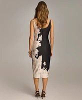Donna Karan Women's Floral Print Sleeveless Sheath Dress