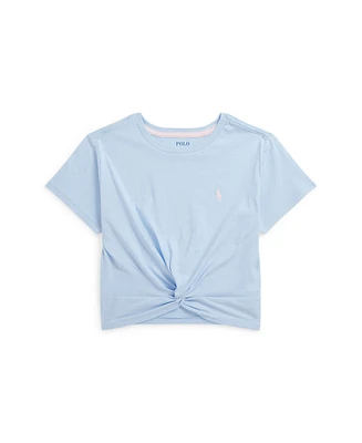 Polo Ralph Lauren Big Girls Twist-Front Cotton Jersey Short Sleeve T-shirt