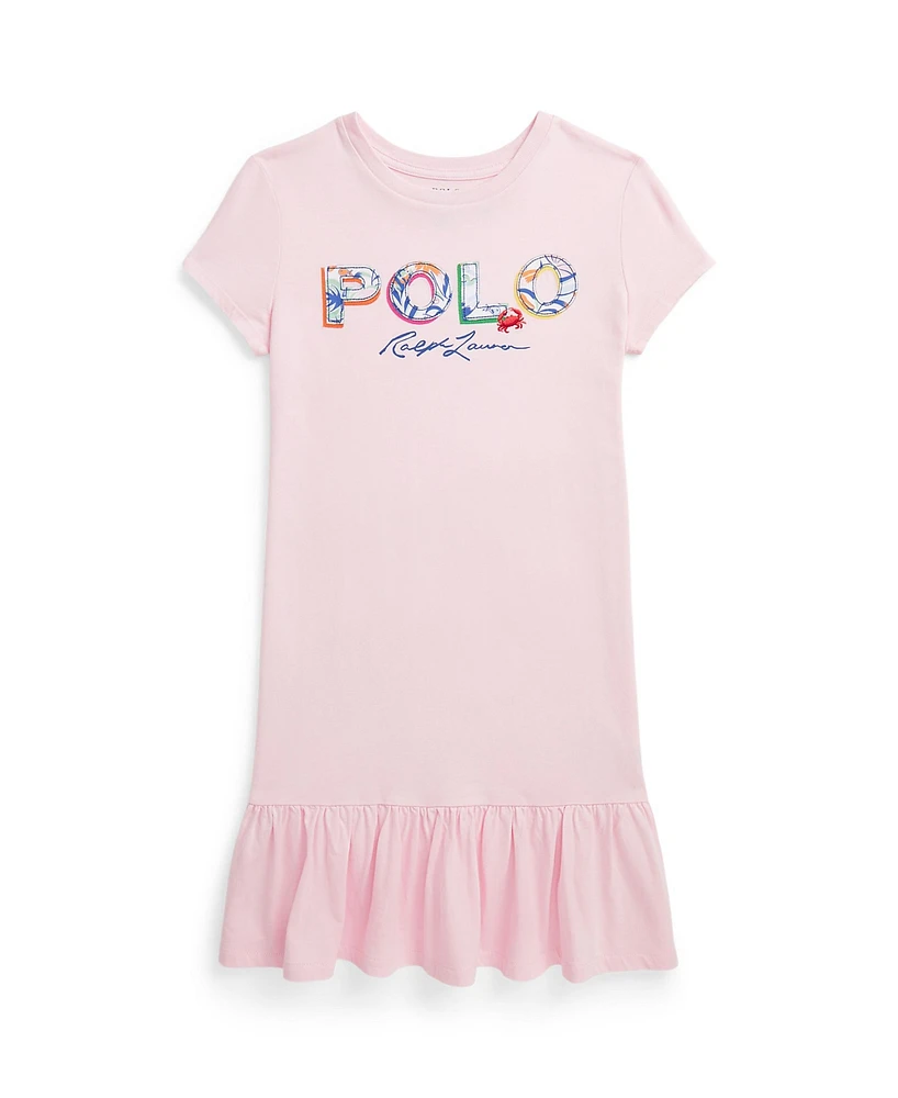 Polo Ralph Lauren Big Girls Tropical-Logo Cotton Jersey T-shirt Dress