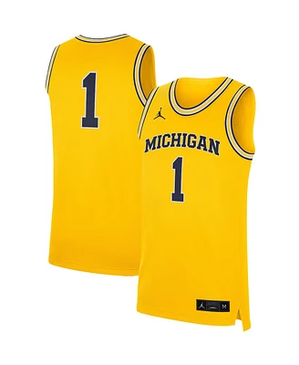Men's Jordan Brand Maize Michigan Wolverines Replica Jersey