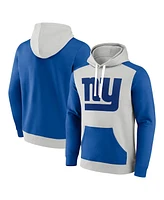 Men's Fanatics Silver, Royal New York Giants Big and Tall Team Fleece Pullover Hoodie