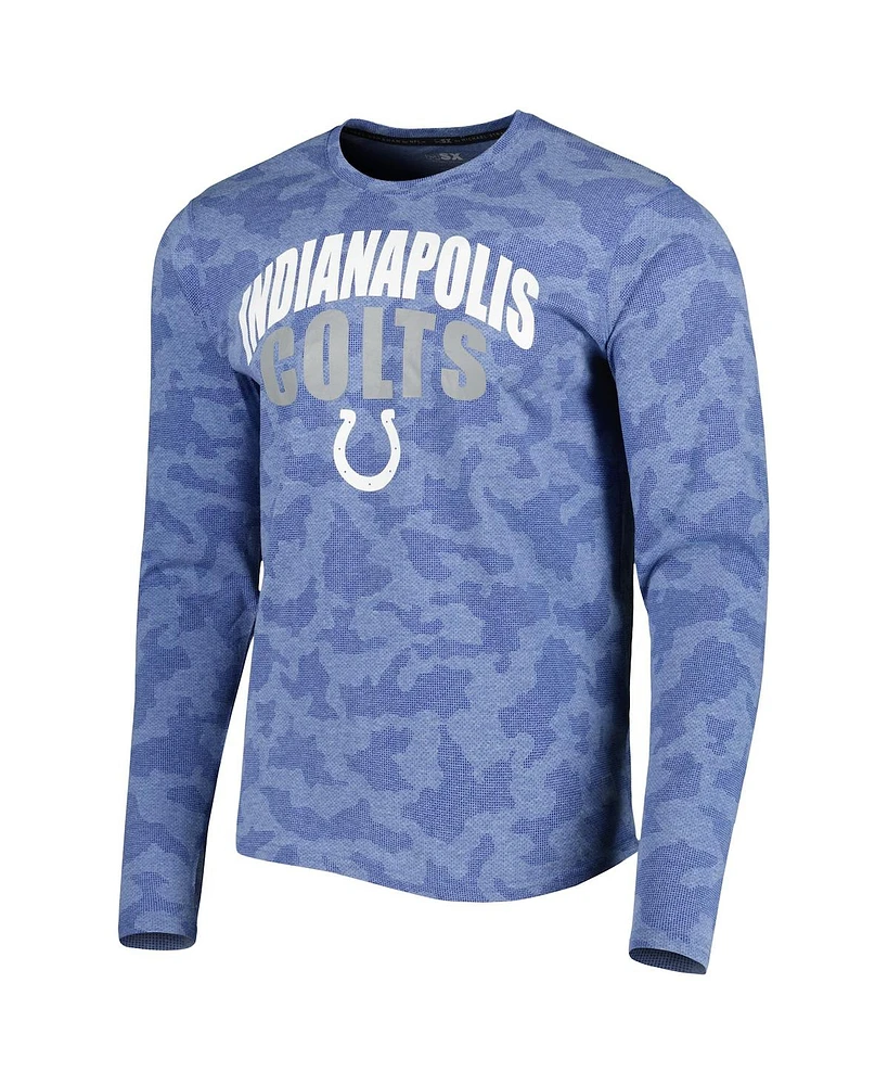 Men's Msx by Michael Strahan Royal Indianapolis Colts Performance Camo Long Sleeve T-shirt