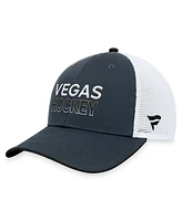 Men's Fanatics Charcoal Vegas Golden Knights Authentic Pro Rink Trucker Adjustable Hat