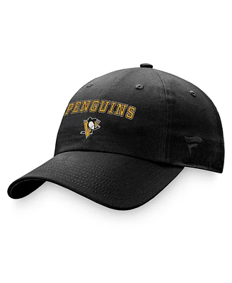 Women's Fanatics Black Pittsburgh Penguins Fundamental Two-Hit Adjustable Hat