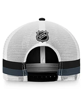 Men's Fanatics Black, White Vegas Golden Knights Fundamental Striped Trucker Adjustable Hat