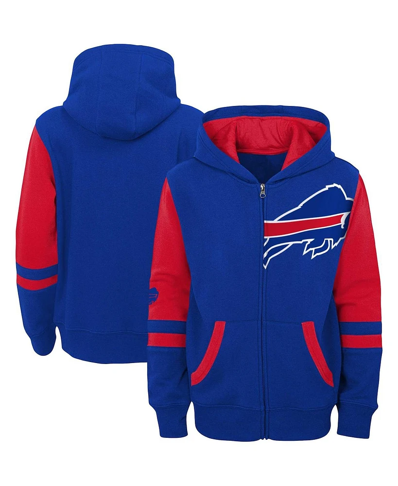 Little Boys and Girls Royal Buffalo Bills Stadium Color Block Full-Zip Hoodie