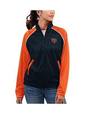 Women's G-iii 4Her by Carl Banks Navy Chicago Bears Showup Fashion Dolman Full-Zip Track Jacket