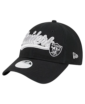 Women's New Era Black Las Vegas Raiders Cheer 9FORTY Adjustable Hat