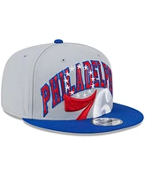 Men's New Era Gray, Royal Philadelphia 76ers Tip-Off Two-Tone 9FIFTY Snapback Hat