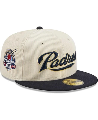 Men's New Era White San Diego Padres Corduroy Classic 59FIFTY Fitted Hat