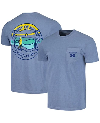 Men's Navy Michigan Wolverines Circle Scene Comfort Colors T-shirt