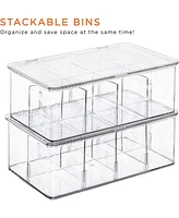 Sorbus Storage Bins For Pantry With Dividers & Lids (2 Pack)