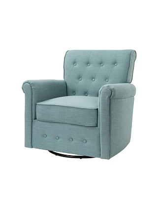 Applewhite Transitional Wooden Armchair with Tufted Back