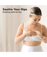 KeaBabies Maternity 14pk Soothe Reusable Nursing Pads for Breastfeeding, 4-Layers Organic Breast Pads, Washable Nipple