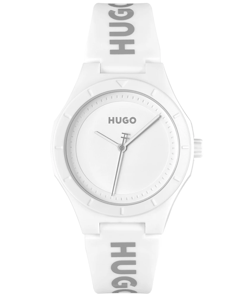 Hugo Women's Lit for Her Quartz White Silicone Watch 36mm