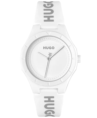 Hugo Women's Lit for Her Quartz White Silicone Watch 36mm