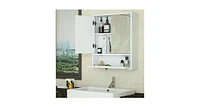 Double Door Wall-Mounted Bathroom Mirrored Medicine Cabinet