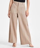 Bar Iii Petite Seamed Wide-Leg Ponte Pants, Created for Macy's