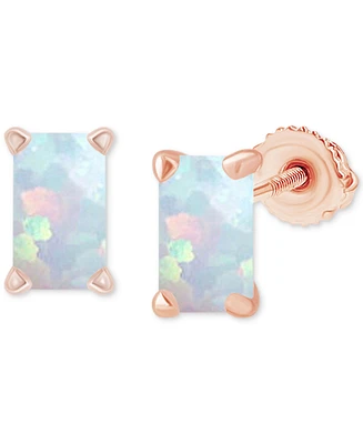 Lab-Grown Opal Cushion Screw Back Stud Earrings (3/8 ct. t.w.)